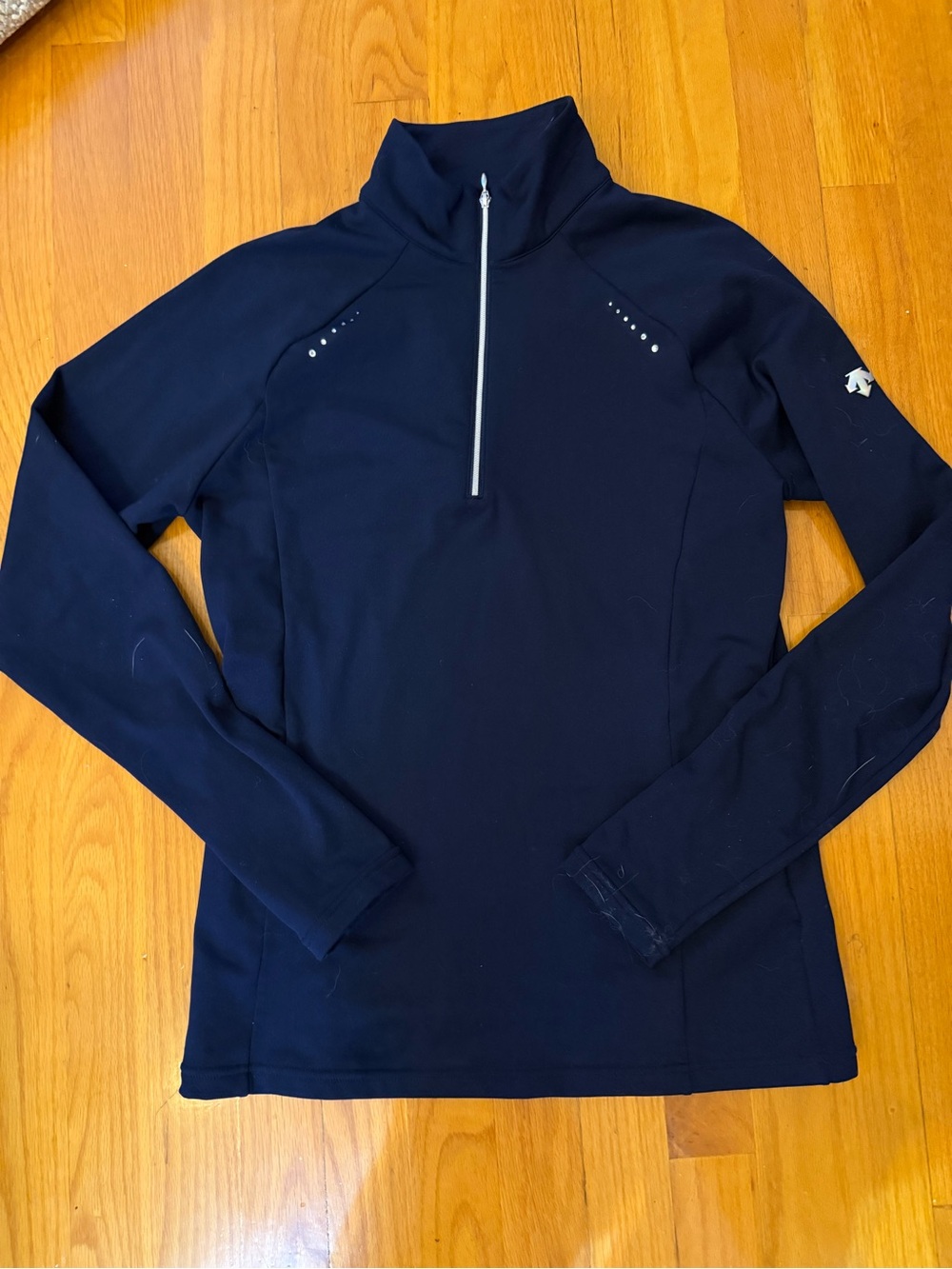 Descente Navy Long-Sleeve Quarter Zip Pullover